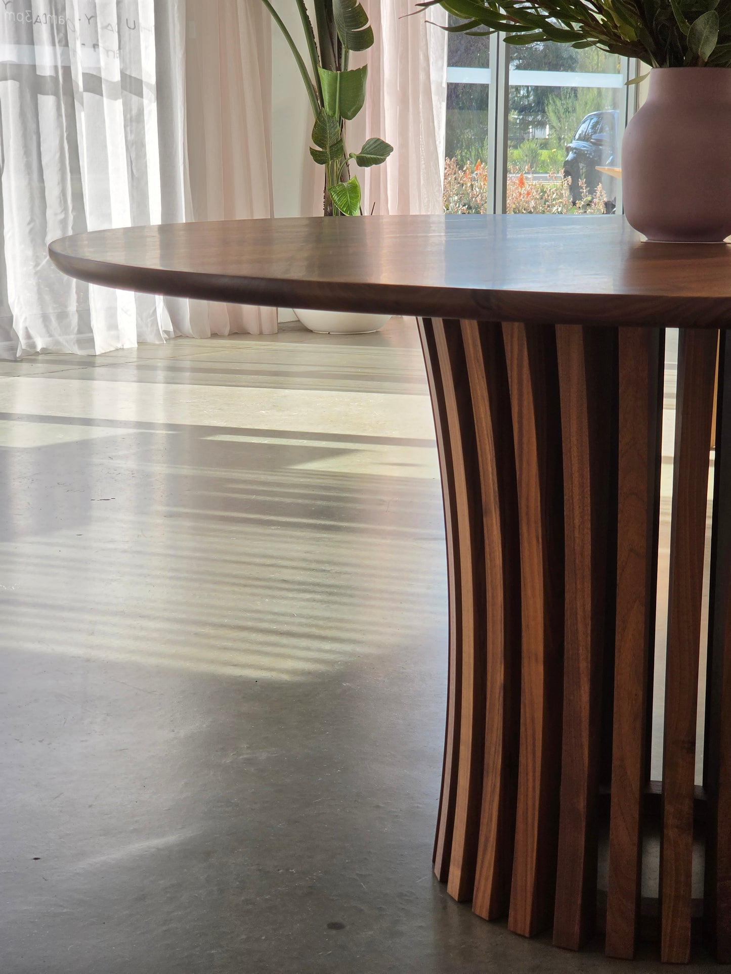 Boundary Lane round dining table in solid timber by Nathan Day Design – detail