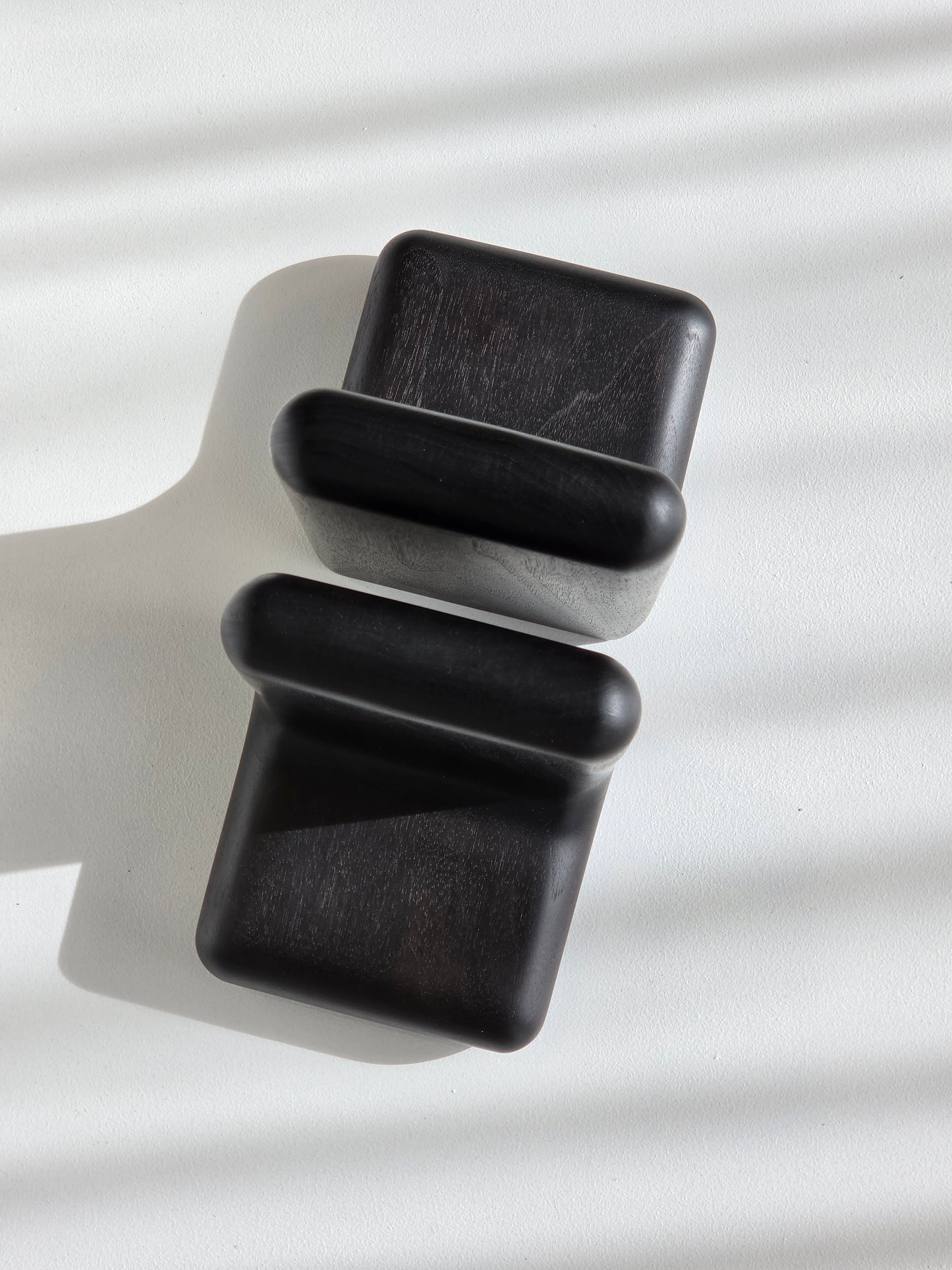 Hippo book ends in ebonised Jarrah, handcrafted by Nathan Day Design – alternate view