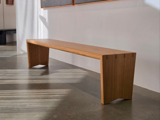 Dovetail Bench in French Oak by Nathan Day Design – alternate view