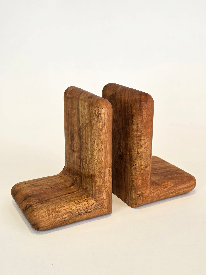 Hippo Book Ends in Marri by Nathan Day Design, sculptural handcrafted timber book ends
