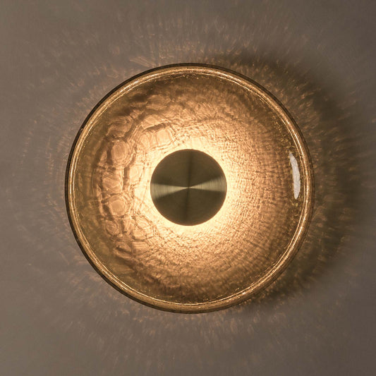 Crackle W4 wall light in matte black with crackle glass by Alex Fitzpatrick – alternate view