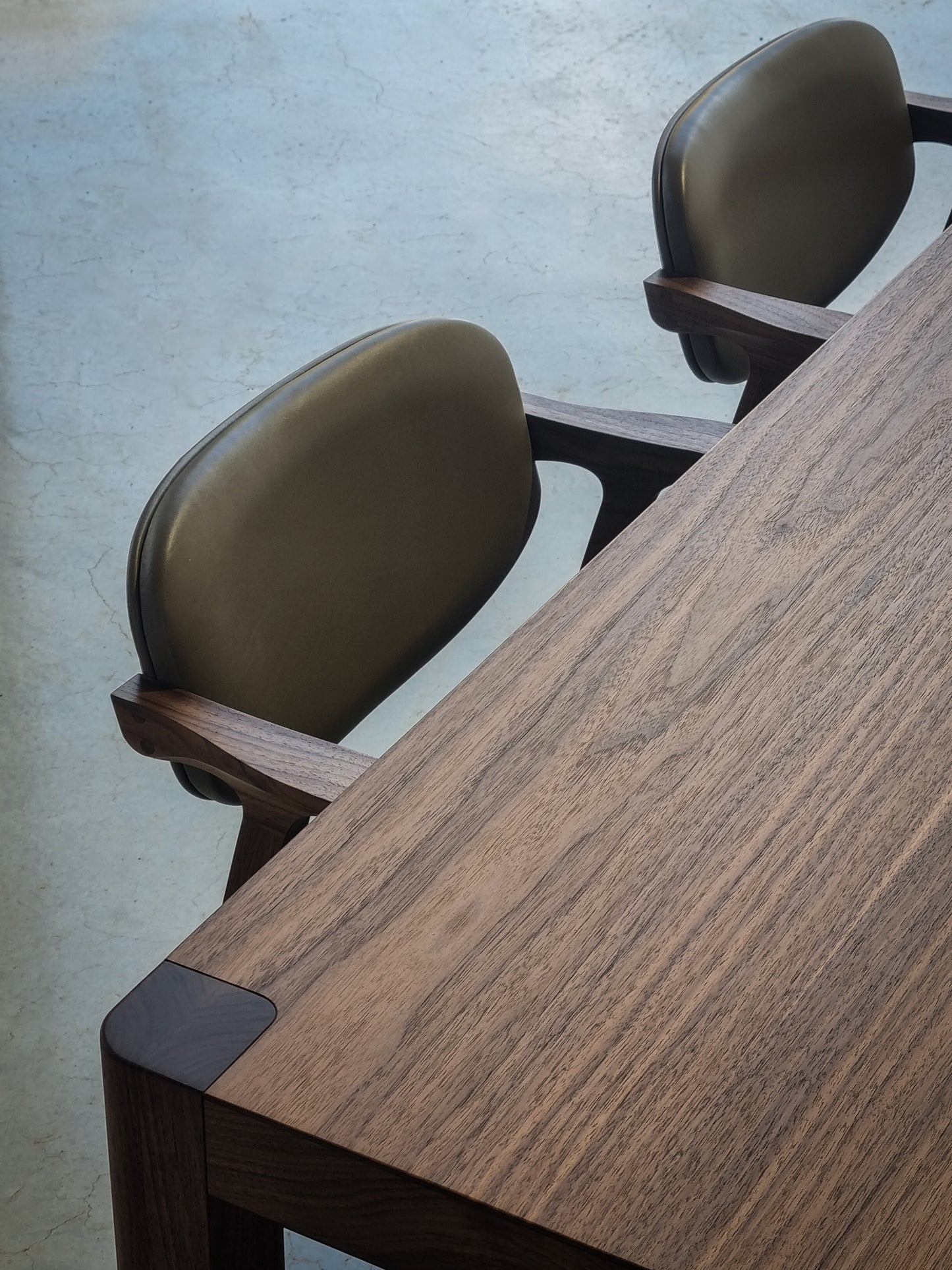 Irvine Dining Table in American Walnut with torsion box construction by Nathan Day Design – detail
