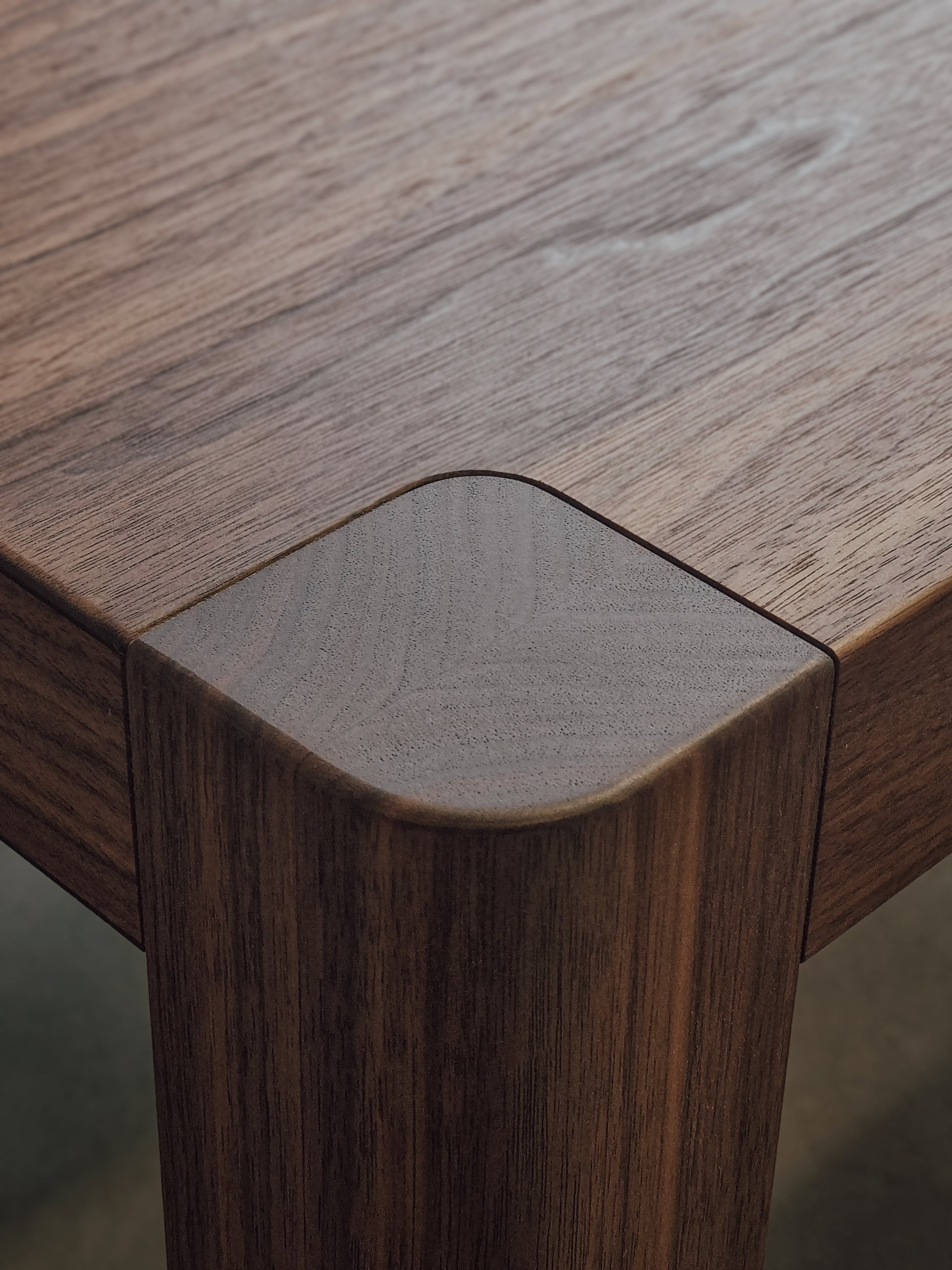 Irvine Dining Table in American Walnut with torsion box construction by Nathan Day Design – alternate view