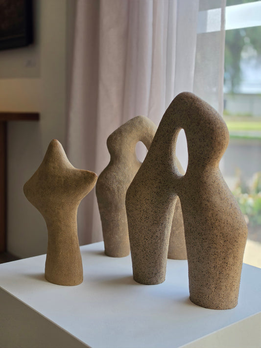 A ceramic sculpture by Kura Studio, handmade Australian stoneware