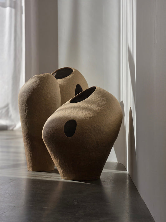 Stone Vase by Kura Studio, handmade Australian stoneware – alternate view