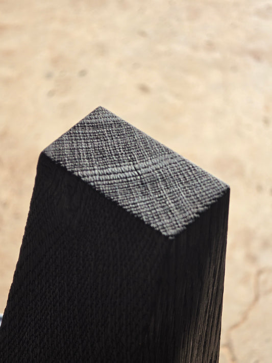 Scorched Quindi book ends in scorched French Oak by Nathan Day Design