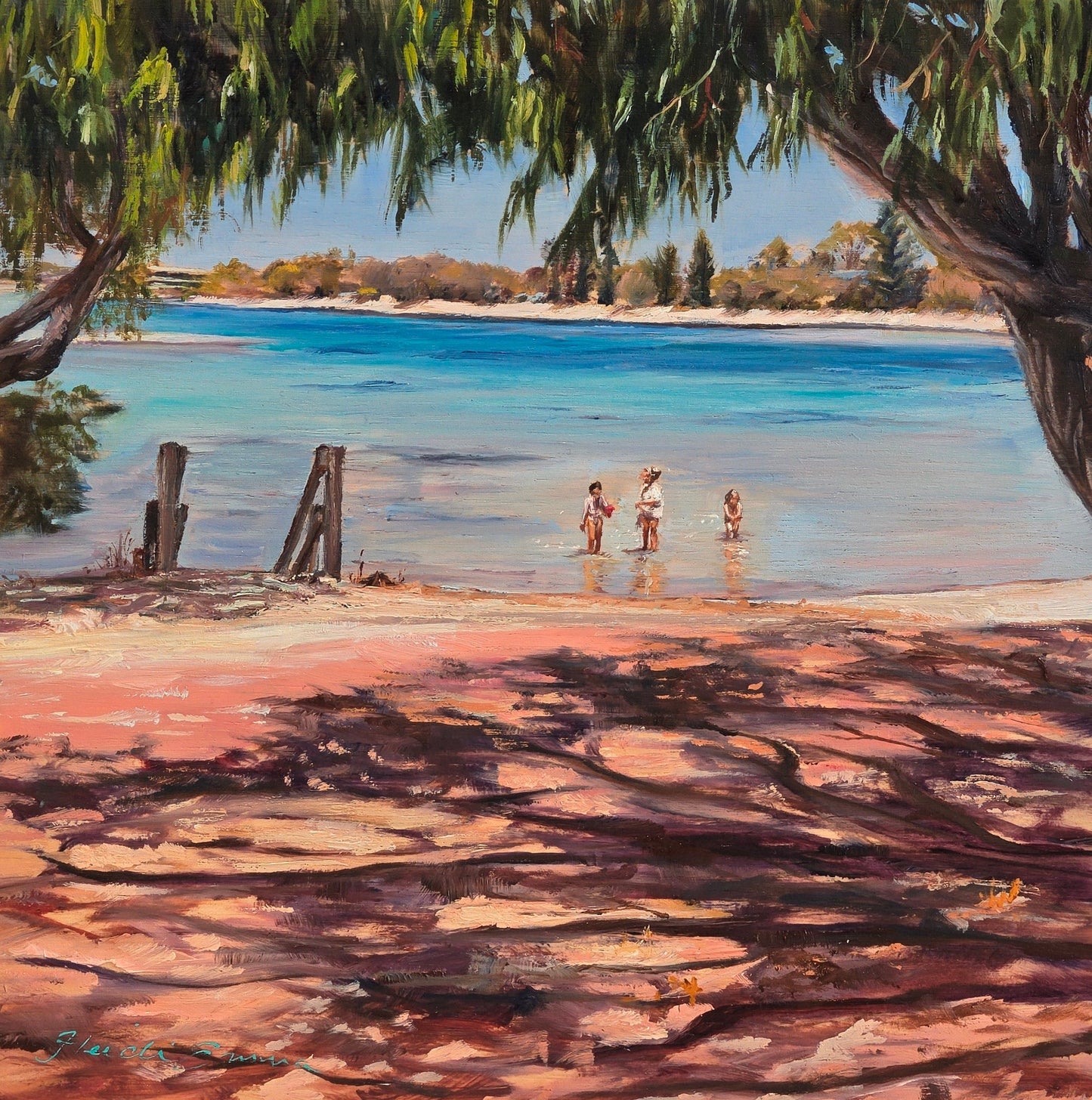 'A Wade In Dunsborough Shallows' by Heidi Emma, original Australian artwork