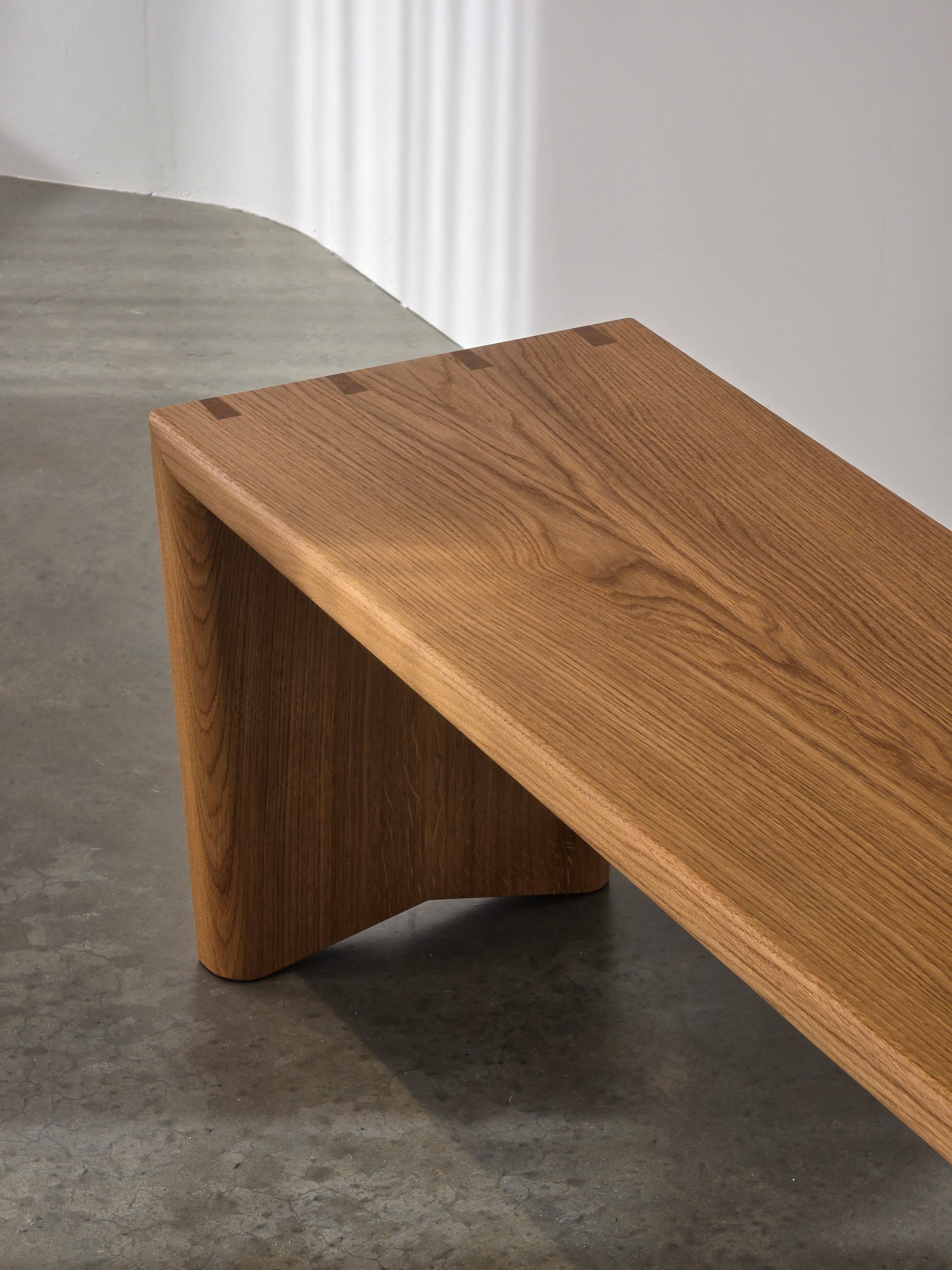 Dovetail Bench in French Oak by Nathan Day Design – view 4