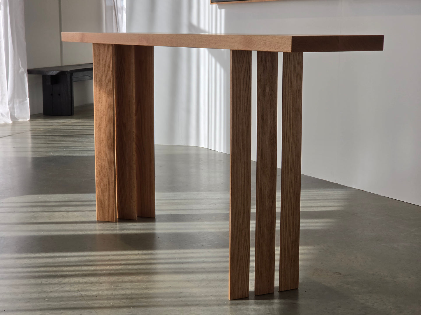 Prism Console Table in Red Oak by Nathan Day Design – alternate view