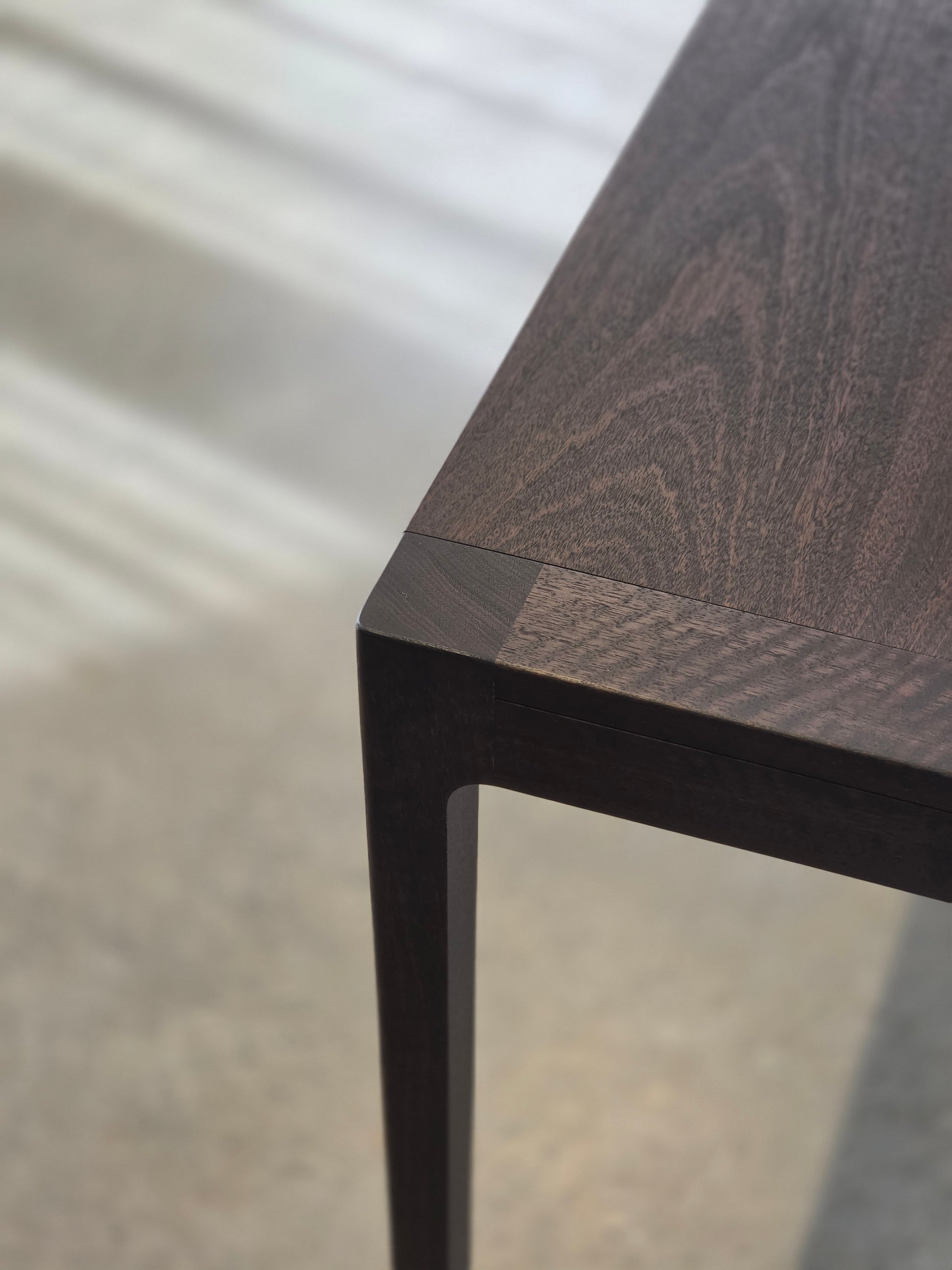 Louis Console table in ebonised Jarrah by Nathan Day Design, designed for Louis Vuitton Perth – detail