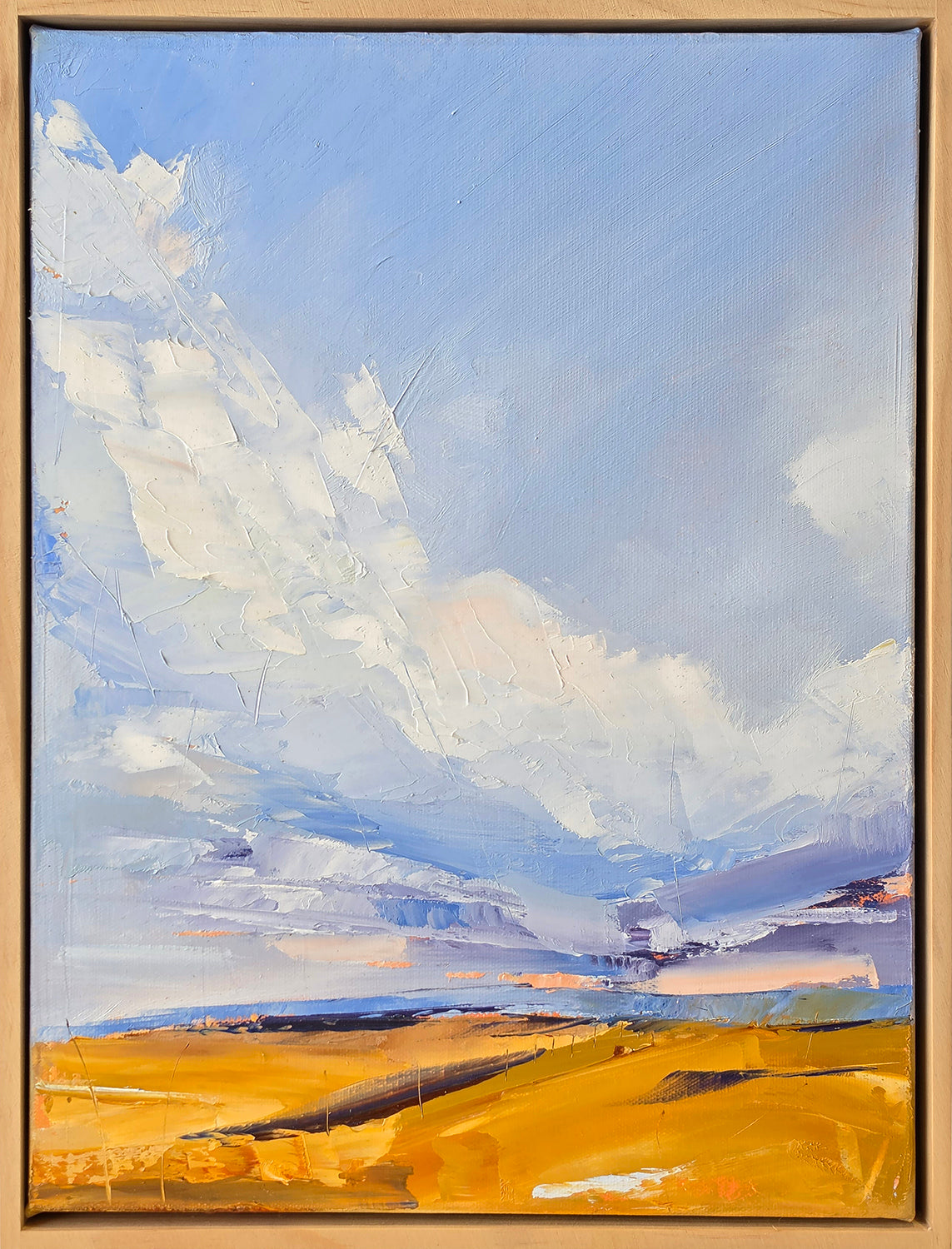 Clouds over North West Scarp, framed oil on canvas painting by Britt Dunbar