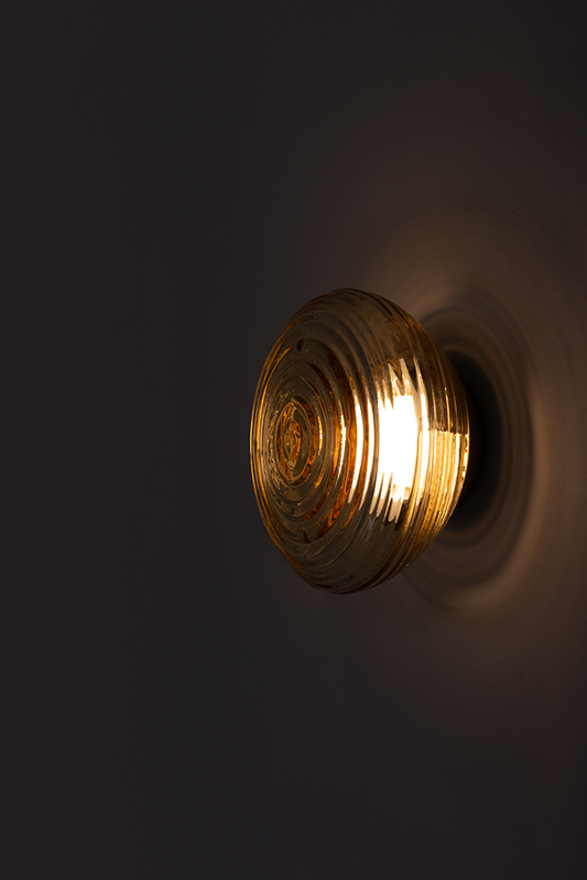 Macchiato pendant light in brass with whiskey glass shade by Alex Fitzpatrick
