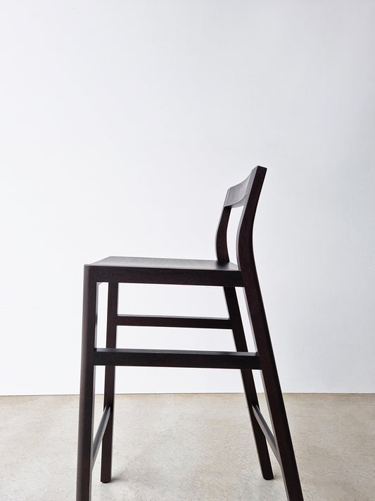 Low back bar stool in ebonised Jarrah by Nathan Day Design, made to order