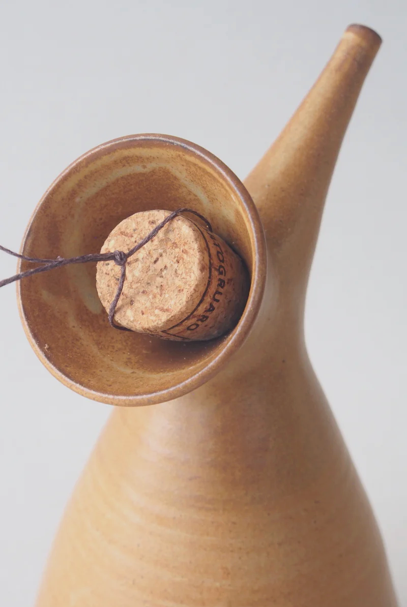Noot Noot ceramic oil dispenser with long narrow spout by Kura Studio, handmade Australian stoneware – detail
