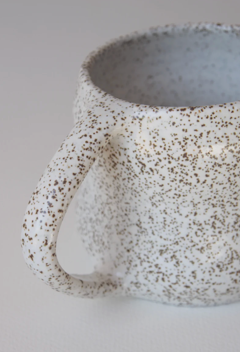 Poppy Mug speckled handmade stoneware coffee mug by Kura Studio