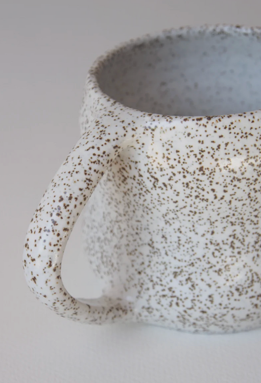 Poppy Mug speckled handmade stoneware coffee mug by Kura Studio