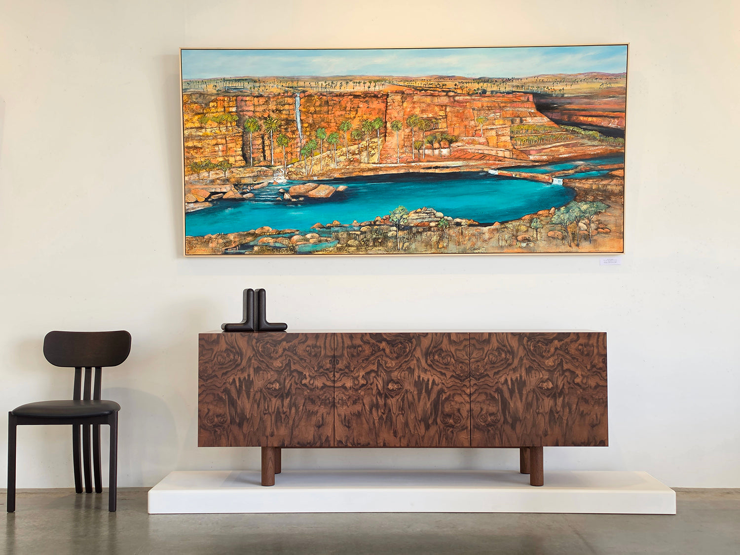 Burr Walnut Credenza by Nathan Day Design, solid walnut cabinet with feature burr walnut doors, limited edition 1 of 1