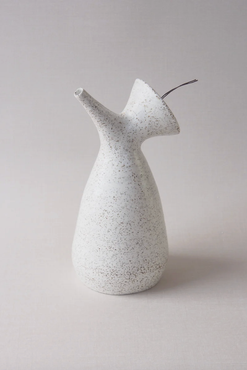 Noot Noot ceramic oil dispenser with long narrow spout by Kura Studio, handmade Australian stoneware – view 4