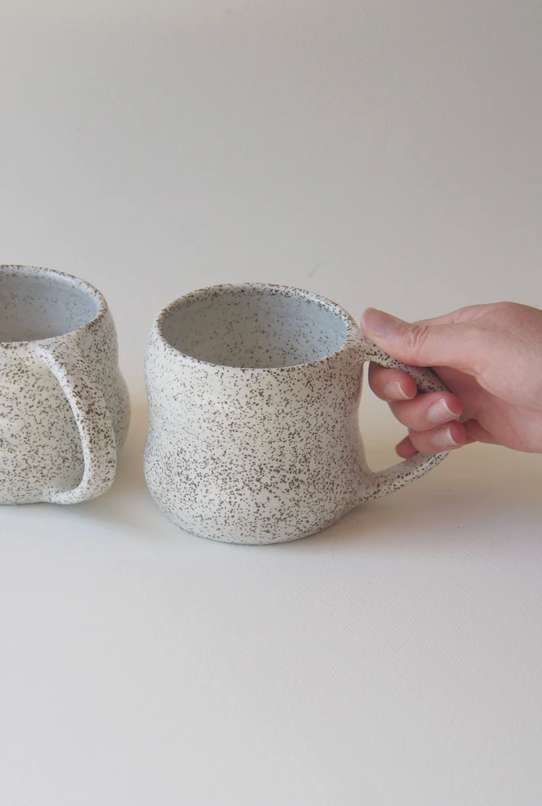 Poppy Mug speckled handmade stoneware coffee mug by Kura Studio – alternate view