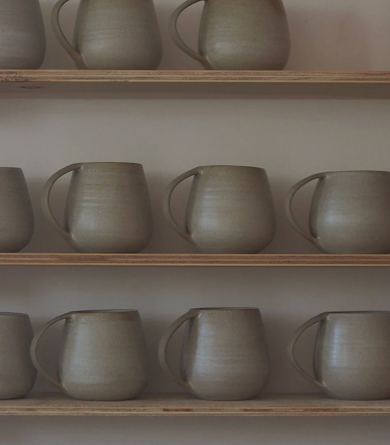 Mellow Mug soft rounded handmade stoneware mug by Kura Studio