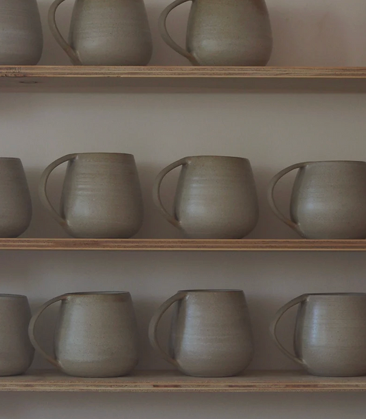 Mellow Mug soft rounded handmade stoneware mug by Kura Studio