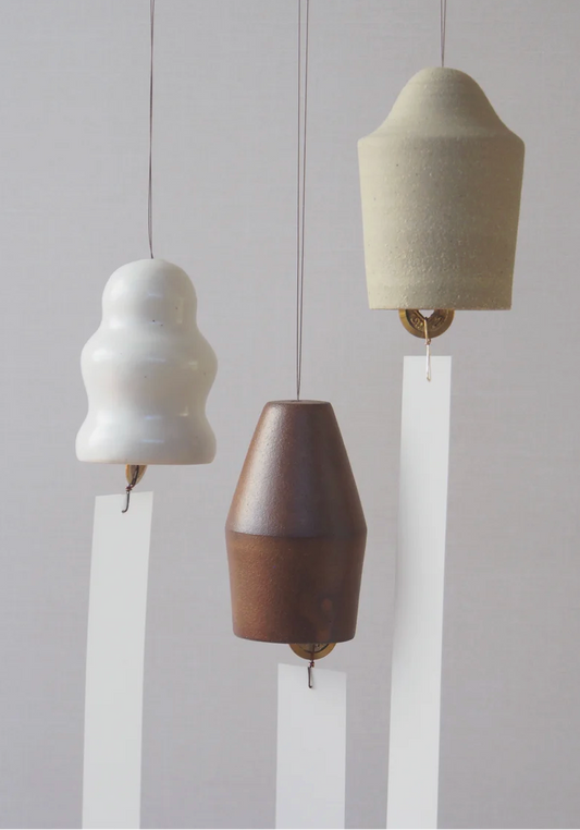 Ceramic wind chime (Angin) by Kura Studio, handmade Australian stoneware garden decor