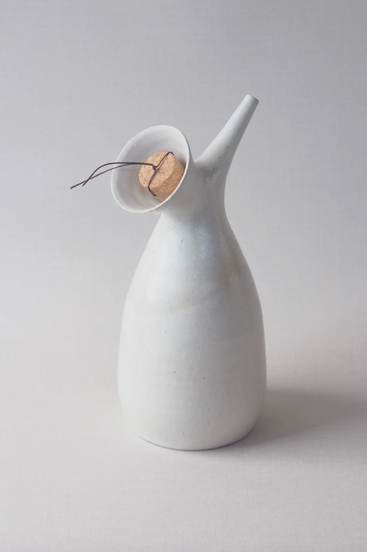 Noot Noot ceramic oil dispenser with long narrow spout by Kura Studio, handmade Australian stoneware