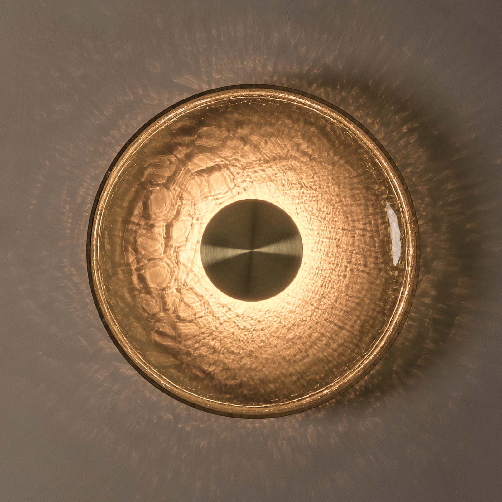 Crackle W4 wall light in matte black with crackle glass by Alex Fitzpatrick – alternate view